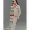 Cross-border scarf wholesale e-commerce live streaming supply chain, wool series, single-color horizontal striped wool scarves Specification image